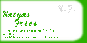 matyas frics business card